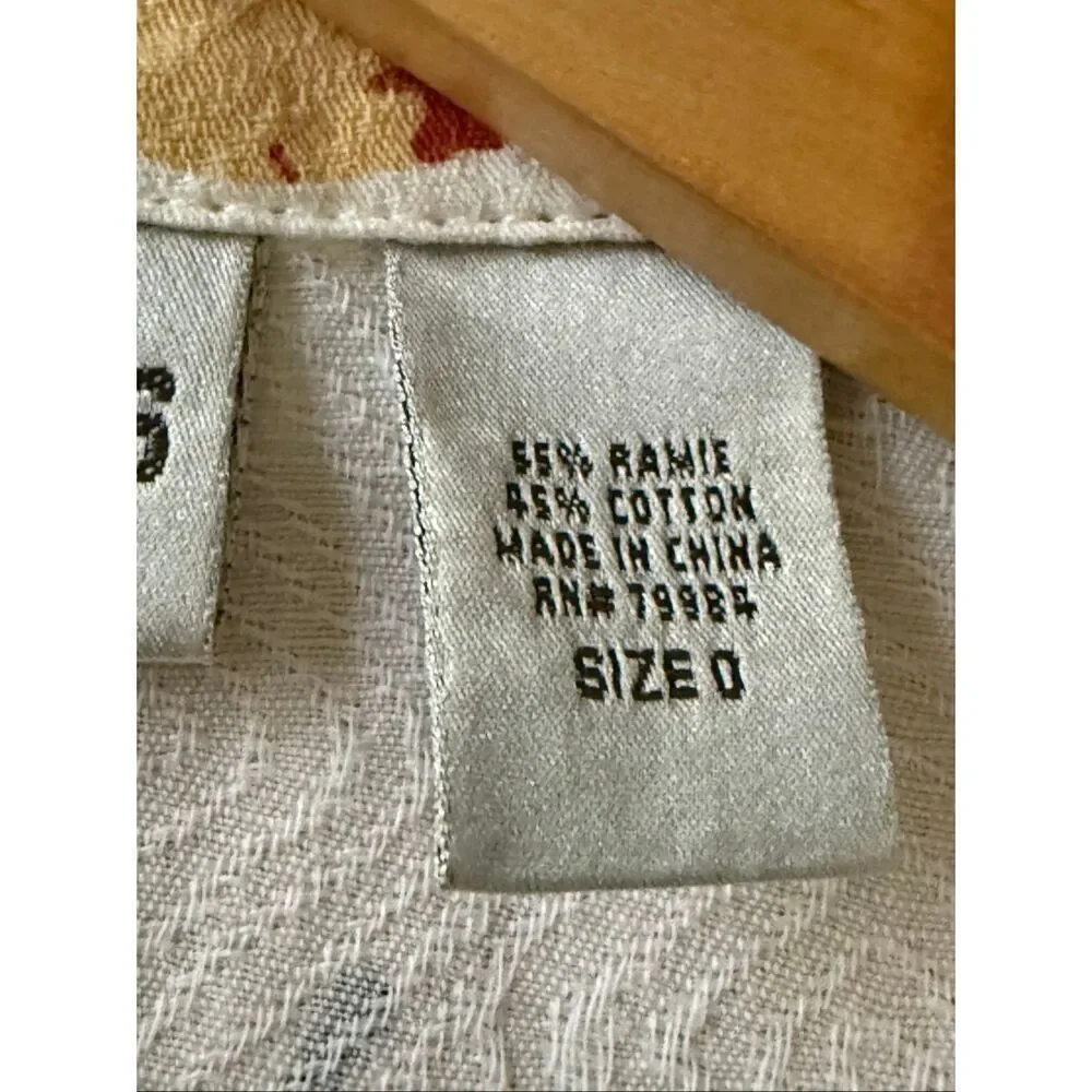 Marsh Landing Beige Leather Vest Womens Size 0 Button Front